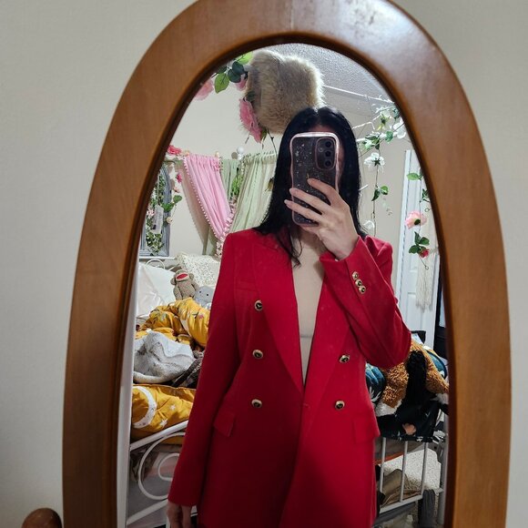 Red Zara Vintage Style 80s/90s Blazer - Picture 10 of 11